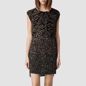 Allsaints Shia Tee Dress Sequins, beads US 6= UK10